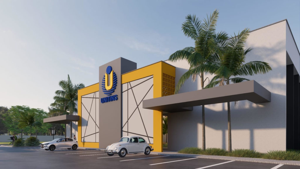 O prédio terá quase 6 mil metros quadrados de área construída. Serão quatro blocos com 30 salas de aula, cada uma com capacidade para 42 alunos