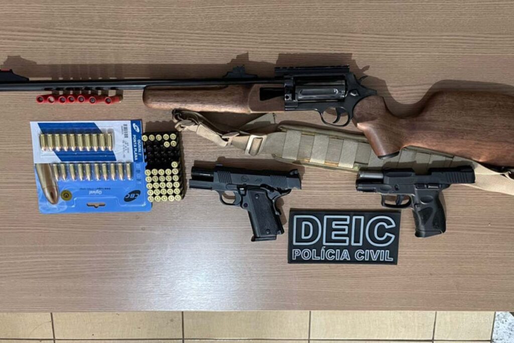 Homem é preso pela Polícia Civil por posse de armas de fogo e munições no interior do Estado