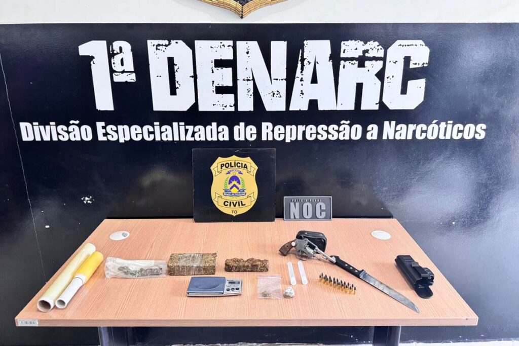 Homem é preso por tráfico de drogas e posse ilegal de arma de fogo em Palmas