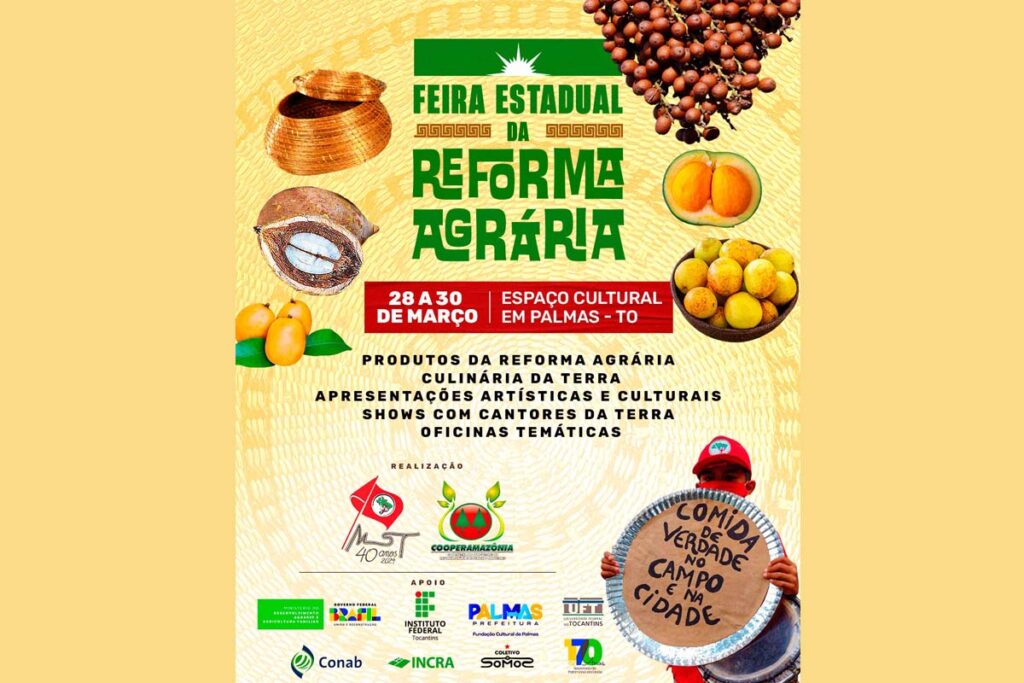 Palmas recebe Feira da Reforma Agrária com alimentos, cultura e debates