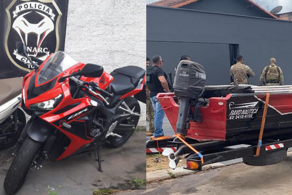PCTO apreende barco e motocicleta de luxo em operação contra o tráfico em Araguaína