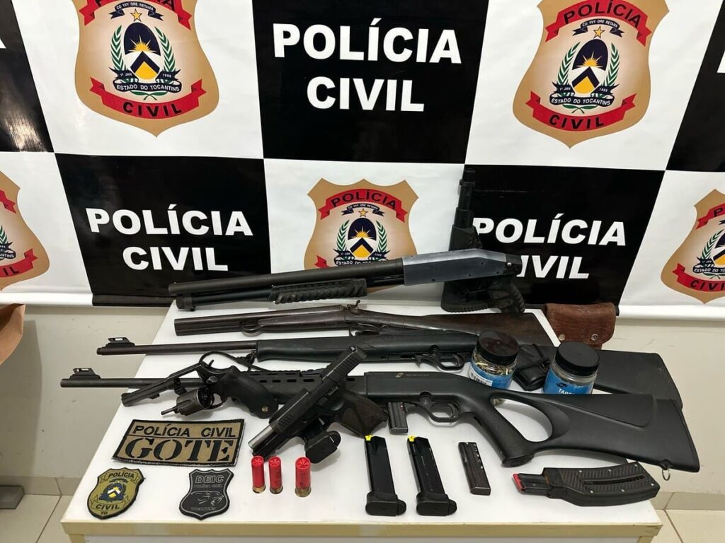 Polícia apreende armas e prende suspeitos durante operação que investiga homicídio em Lagoa da Confusão
