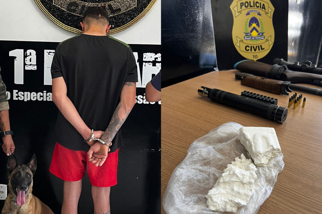 Homem é preso por tráfico de drogas e posse ilegal de arma na região norte de Palmas