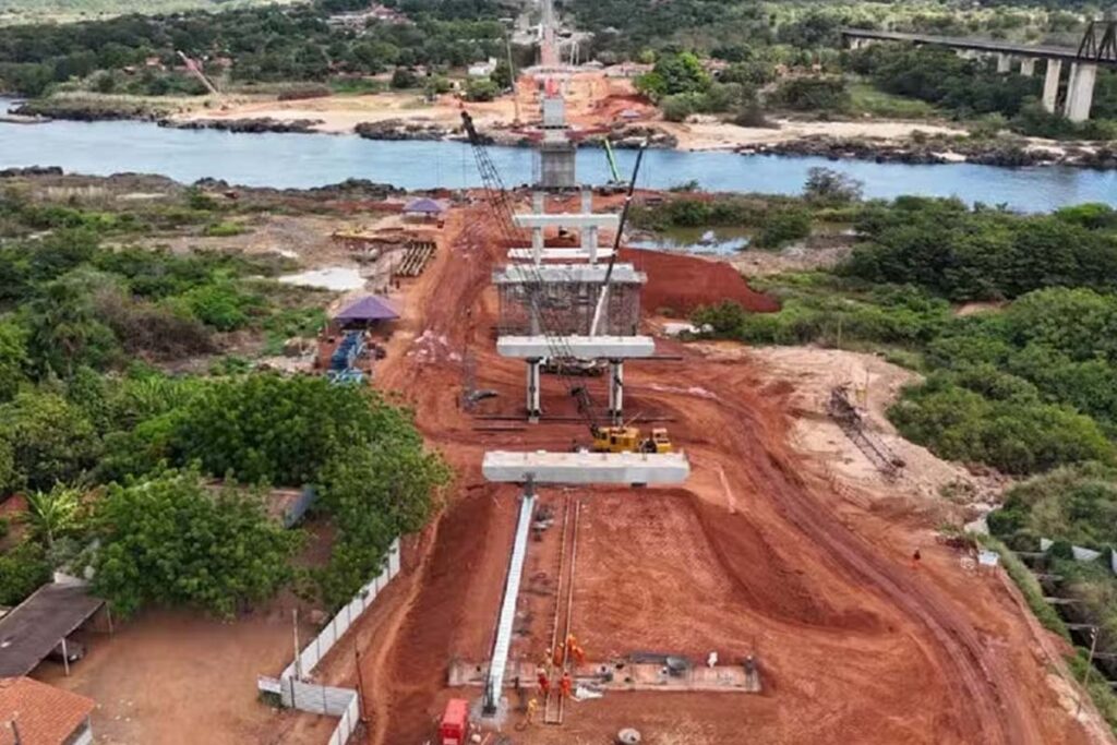 Nova ponte entre Tocantins e Maranhão atinge 50% da obra e deve ser entregue ainda em 2025