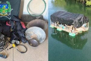 PM Ambiental flagra garimpo ilegal em balsa no Rio Manoel Alves e aplica mais de R$ 170 mil em multas