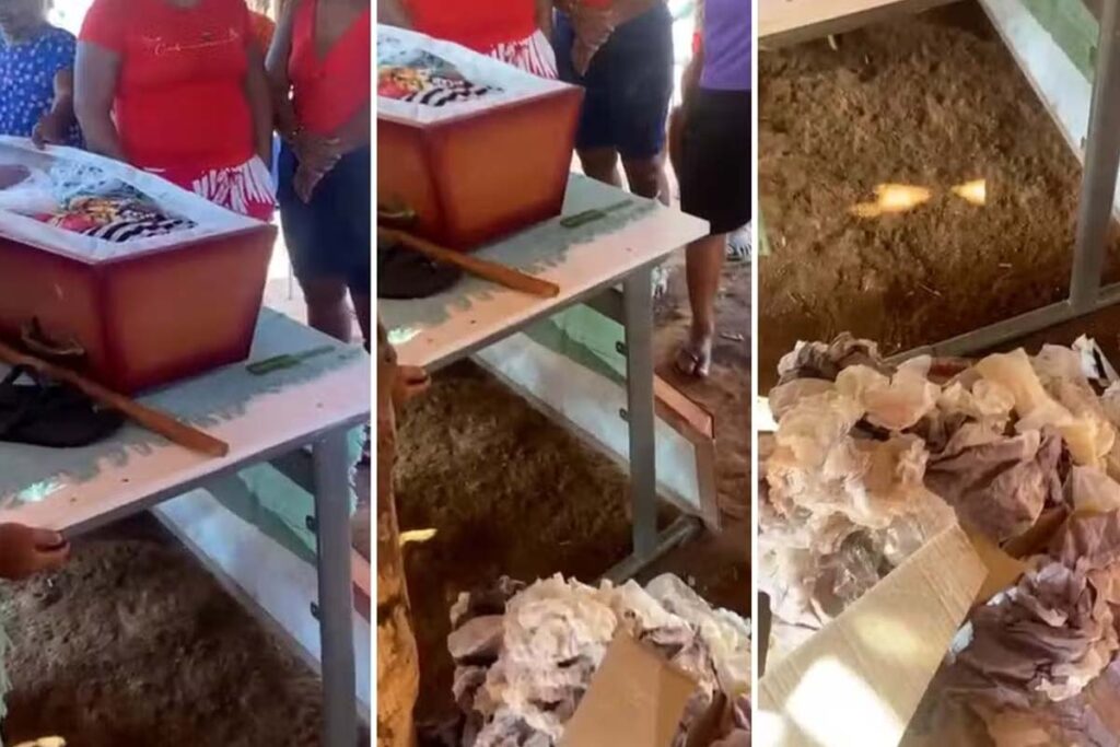 Enterro de anciã Xerente é marcado por indignação após chegada de corpo com resíduos hospitalares