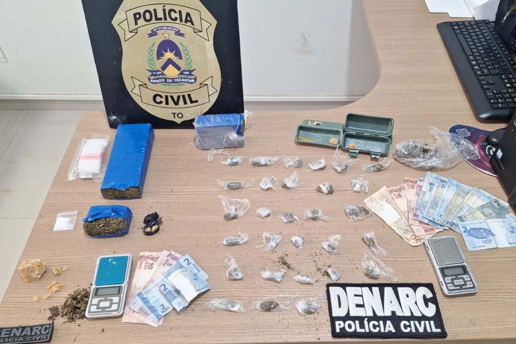 Ação da Polícia Civil em Araguaína resulta em quatro presos por suspeita de tráfico de drogas