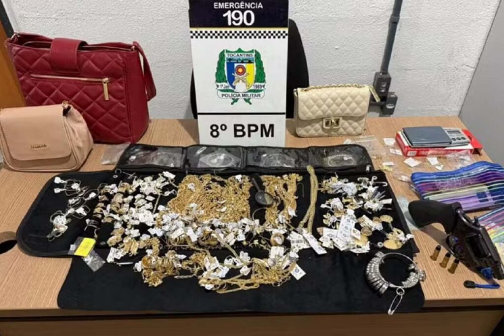 Casal é preso em Caseara com joias avaliadas em R$ 550 mil após roubo no Pará