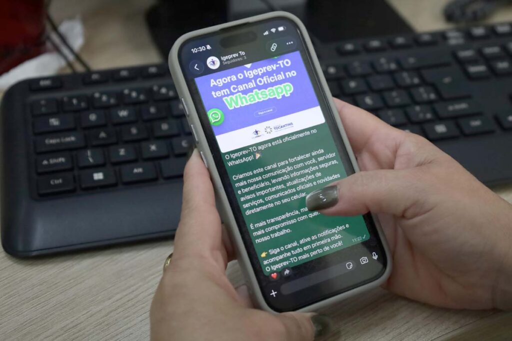 Igeprev Tocantins lança canal oficial no WhatsApp para servidores e pensionistas