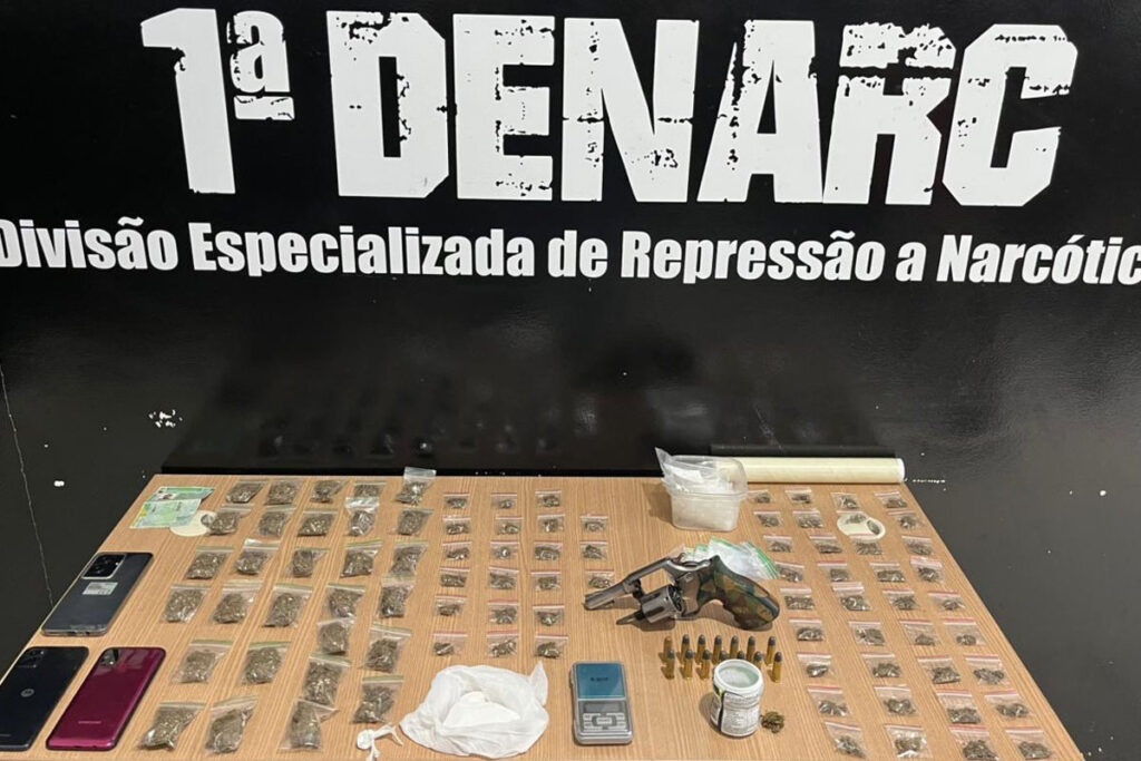 Polícia Civil apreende drogas e arma de fogo durante ação contra o tráfico no Jardim Taquari, em Palmas