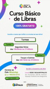 Curso de Libras gratuito em Araguaína tem 40 vagas e aulas até dezembro de 2026