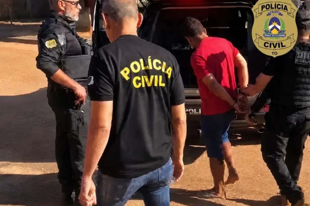 Homem suspeito de matar policial militar aposentado em Peixe é preso Homem suspeito de matar policial militar aposentado em Peixe é preso